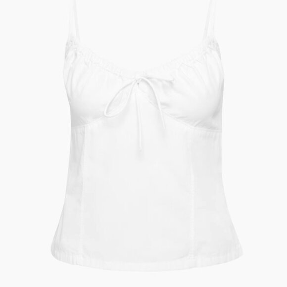 Aritzia Sunday Best Cotton Delphine Poplin Camisole in White - Picture 1 of 13